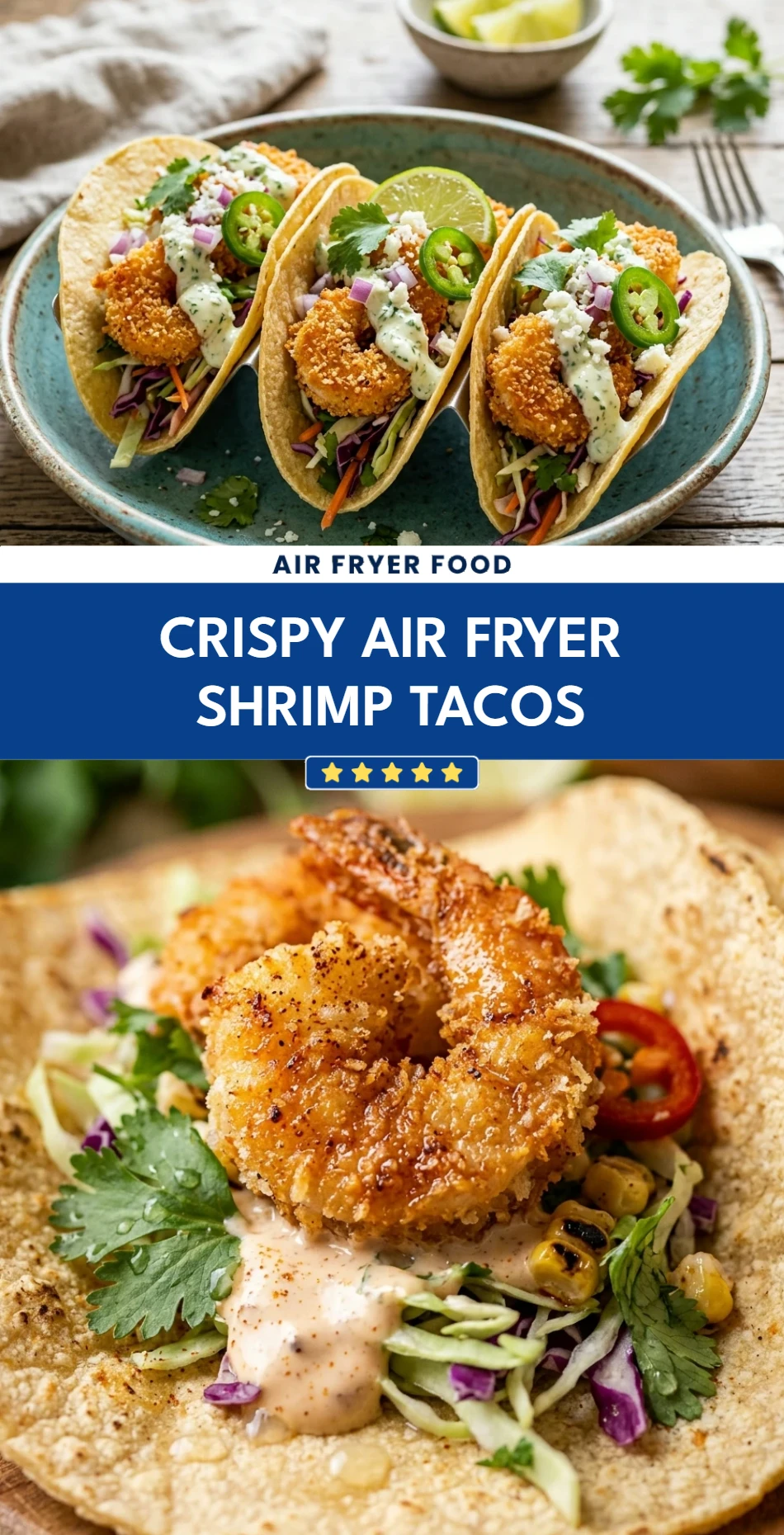 Crispy Air Fryer Shrimp Tacos
