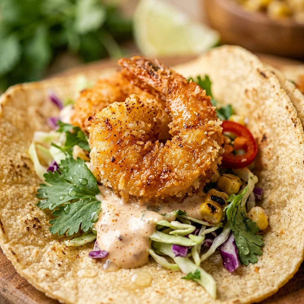 Crispy Air Fryer Shrimp Tacos