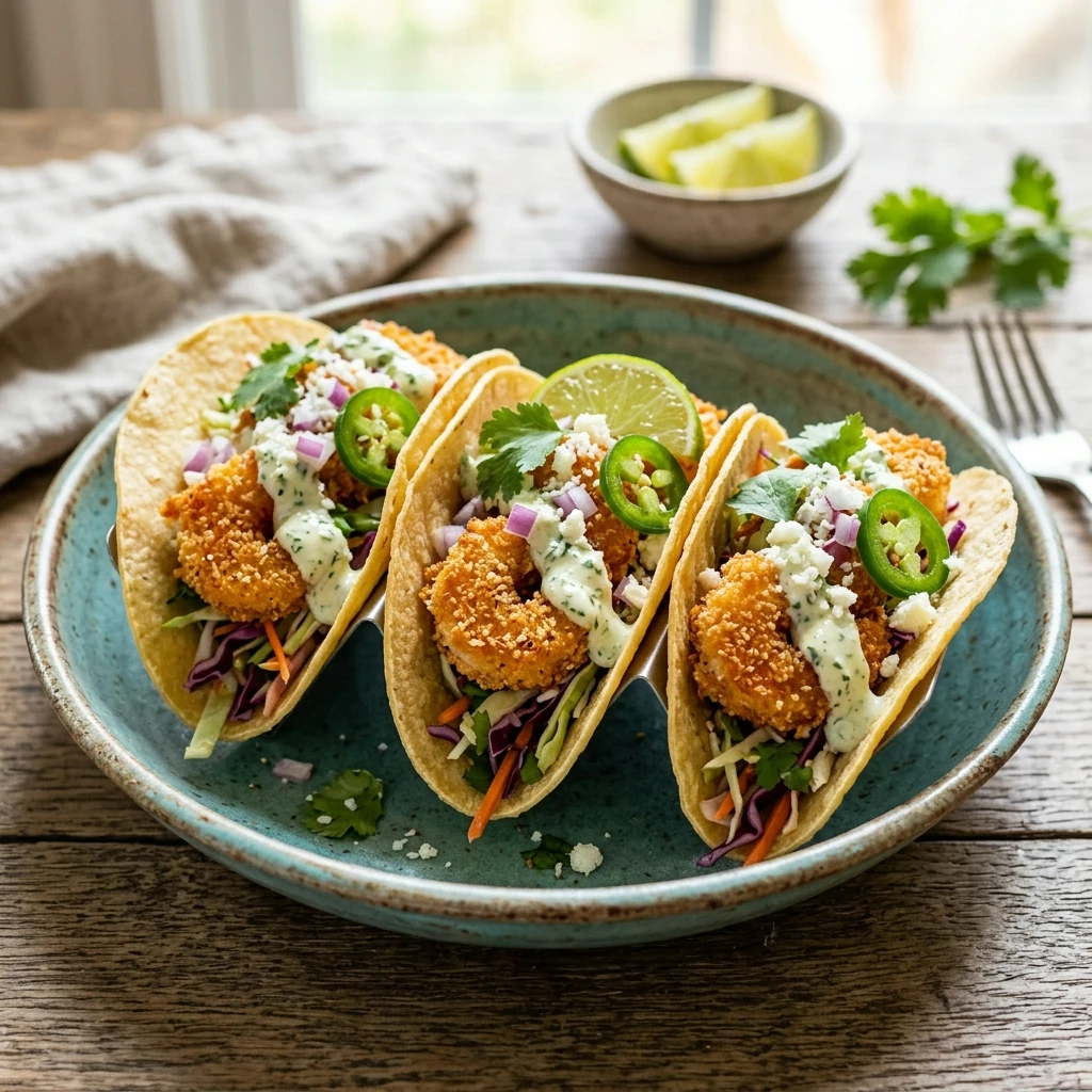 Crispy Air Fryer Shrimp Tacos