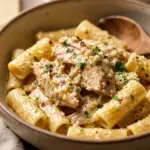 Crockpot Garlic Parmesan Chicken Pasta