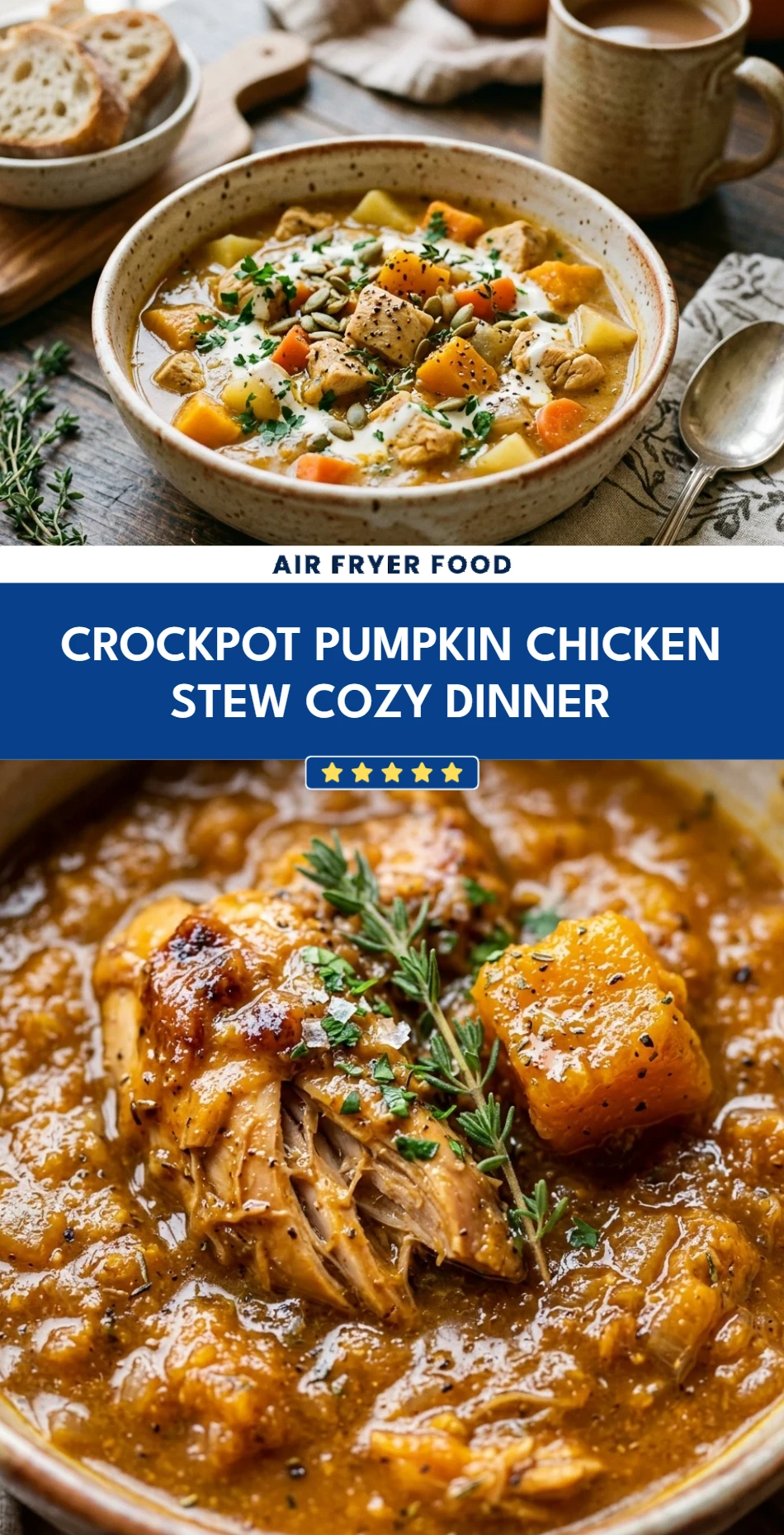 Crockpot Pumpkin Chicken Stew Cozy Dinner