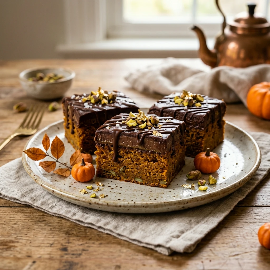 Dubai Chocolate Pumpkin Bars Viral Recipe