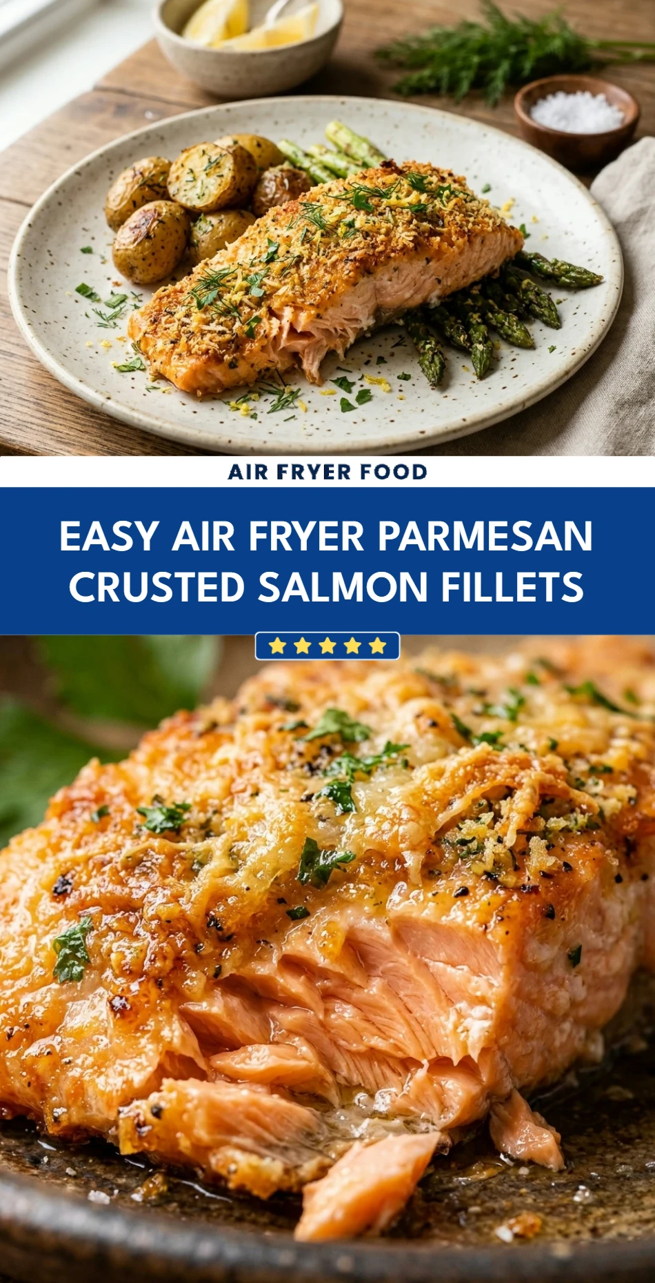 Easy Air Fryer Parmesan Crusted Salmon Fillets