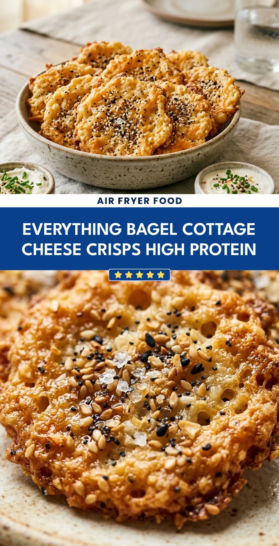Everything Bagel Cottage Cheese Crisps High Protein