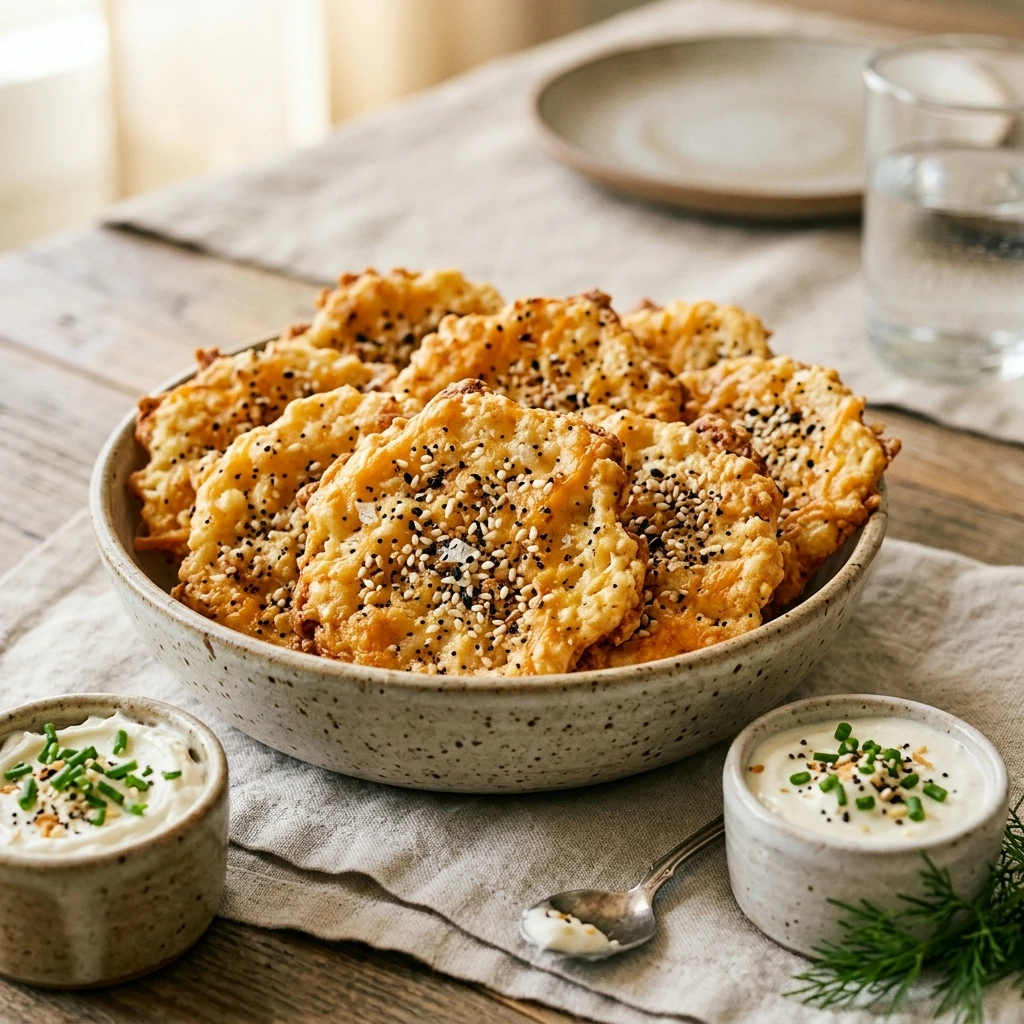 Everything Bagel Cottage Cheese Crisps High Protein