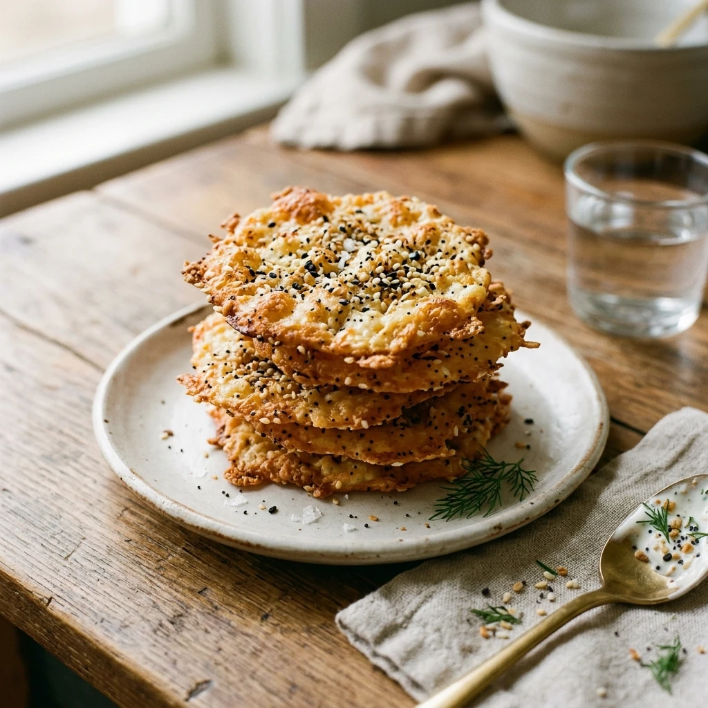 Everything Bagel Cottage Cheese Crisps