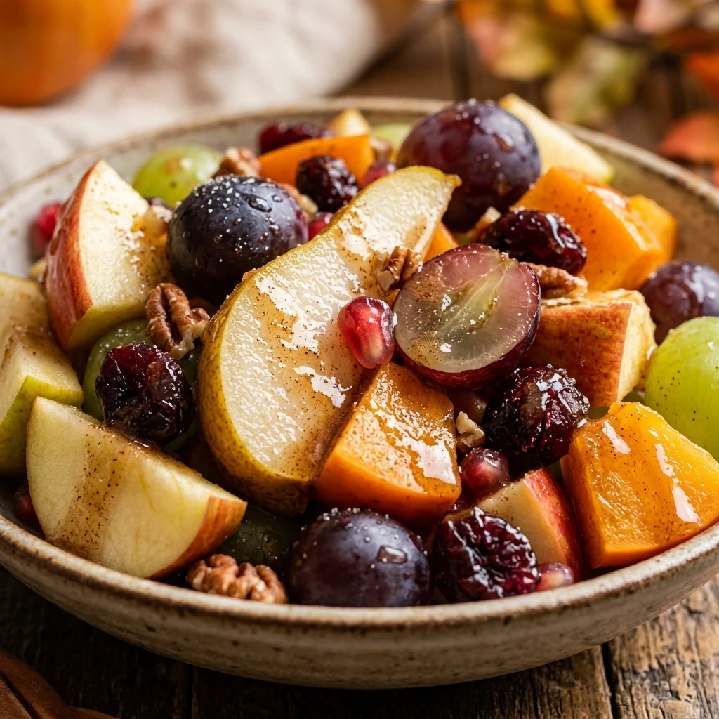 Fall Fruit Salad With Cinnamon Honey Dressing