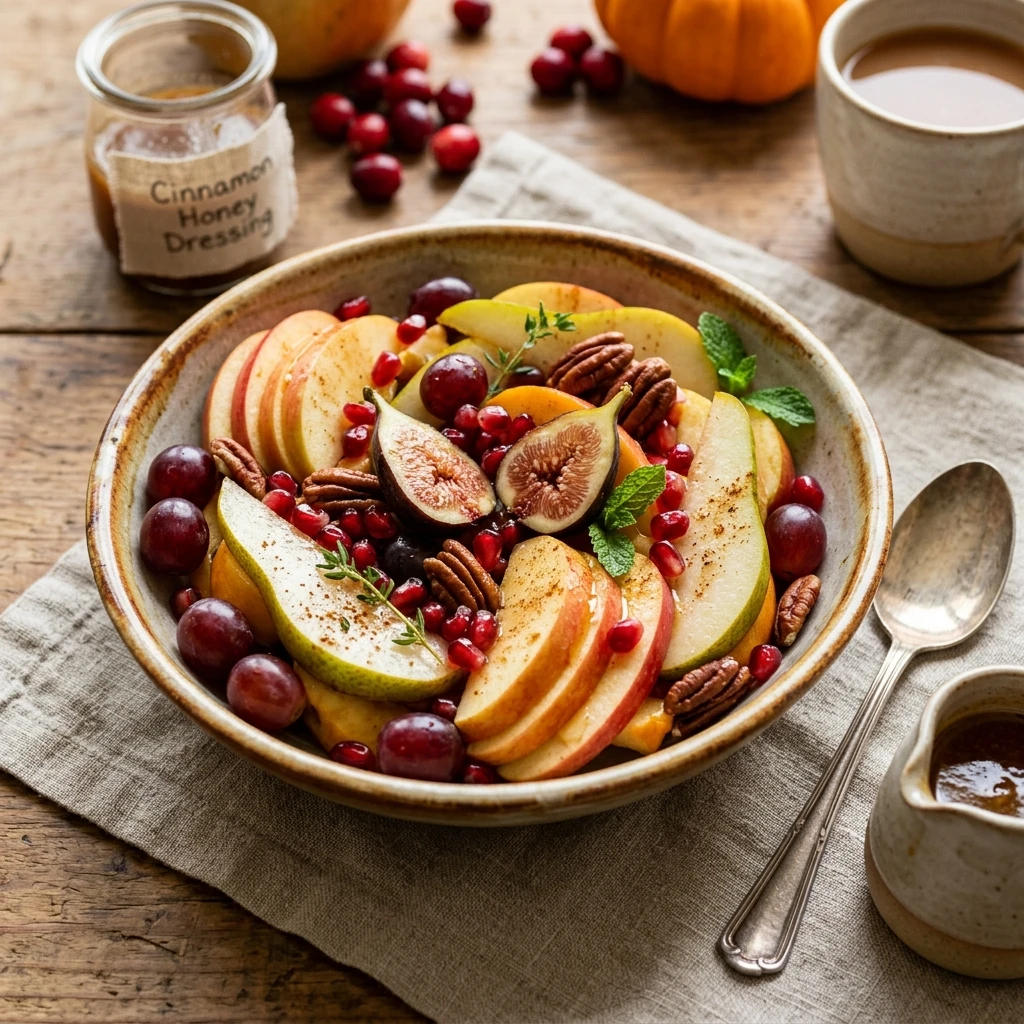 Fall Fruit Salad With Cinnamon Honey Dressing