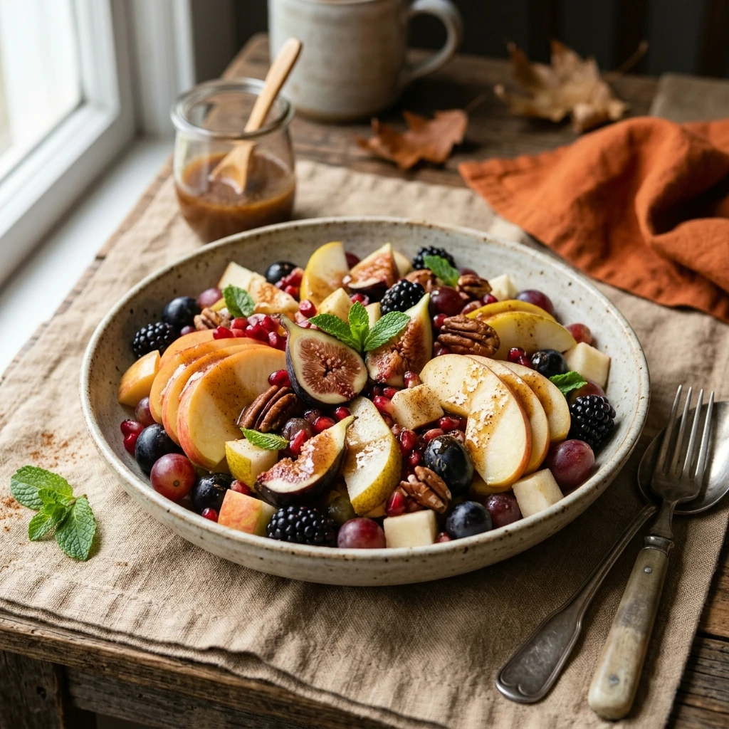 Fall Fruit Salad With Cinnamon Honey Dressing