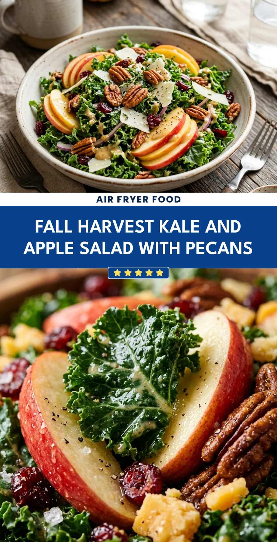 Fall Harvest Kale And Apple Salad With Pecans