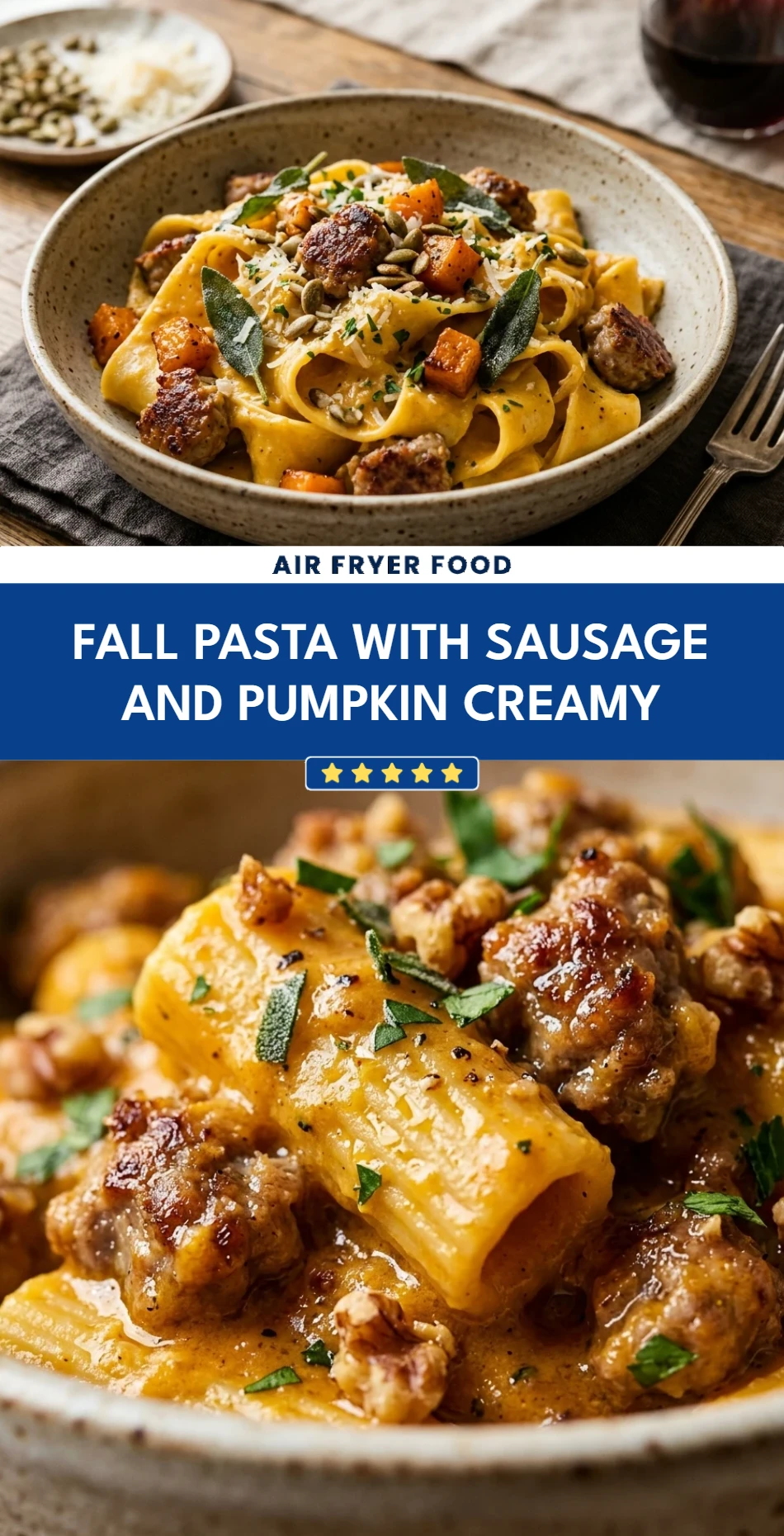 Fall Pasta With Sausage And Pumpkin Creamy