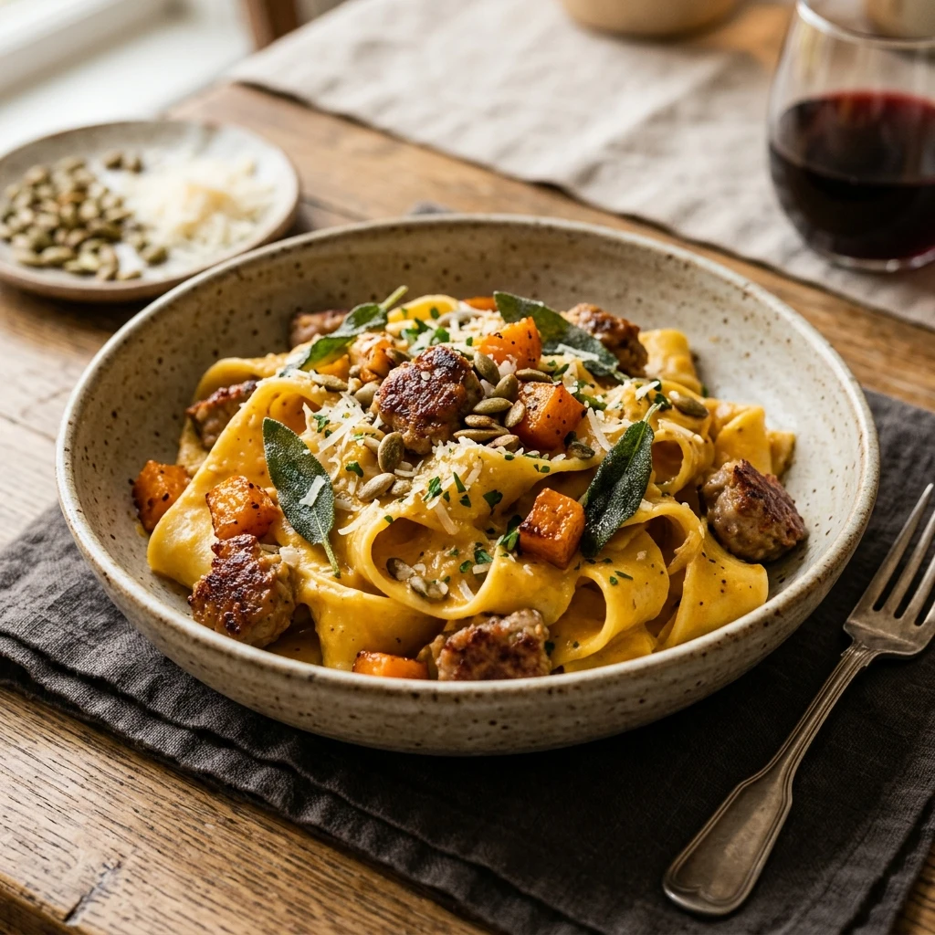 Fall Pasta With Sausage And Pumpkin Creamy