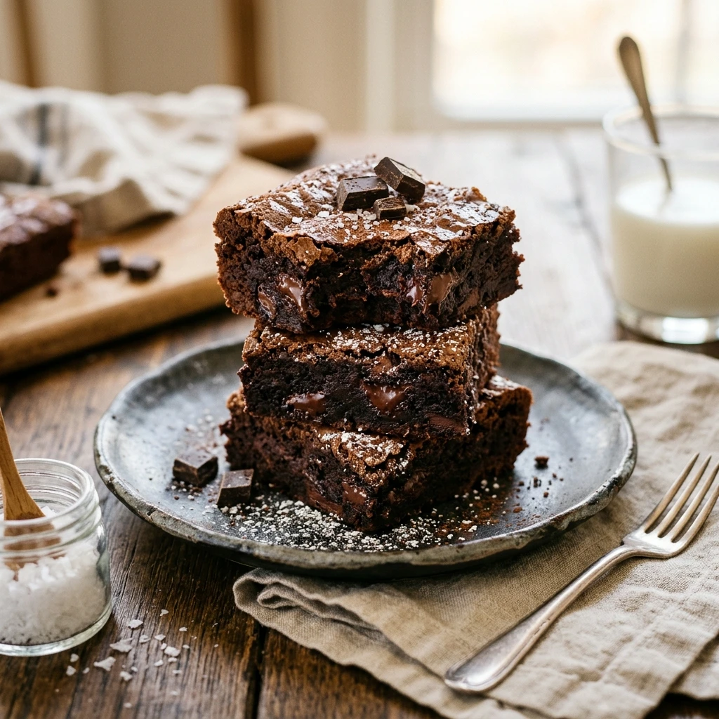 Fudgy Homemade Brownies from Scratch with Chocolate Chunks