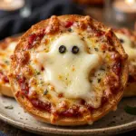 Ghost Pizza Bagels Halloween Party Snack