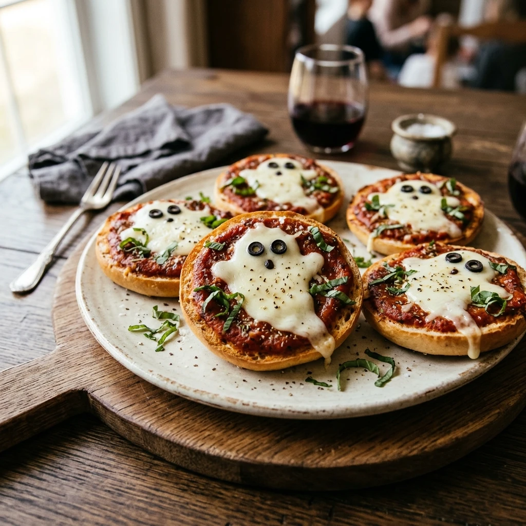 Ghost Pizza Bagels