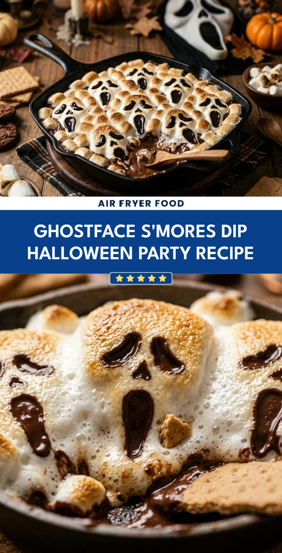 Ghostface S'mores Dip Halloween Party Recipe
