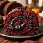 Halloween Blood Velvet Cake Roll Dessert