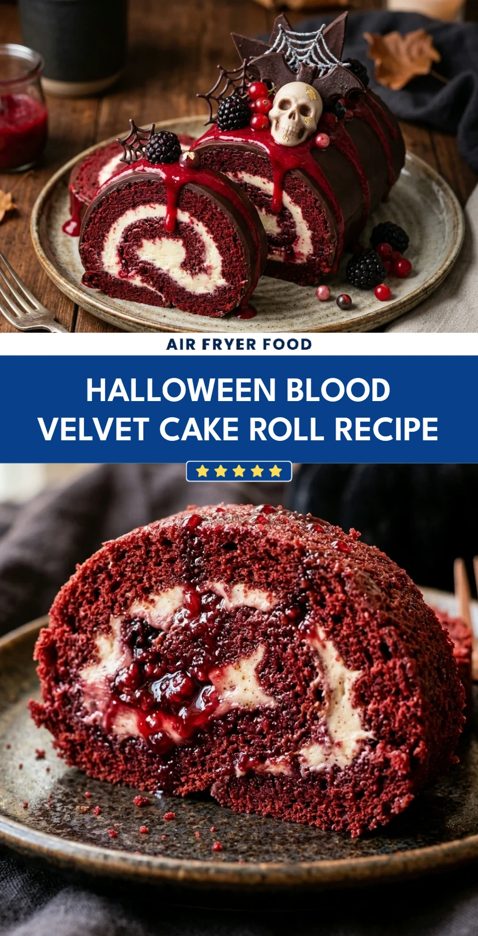 Halloween Blood Velvet Cake Roll Recipe