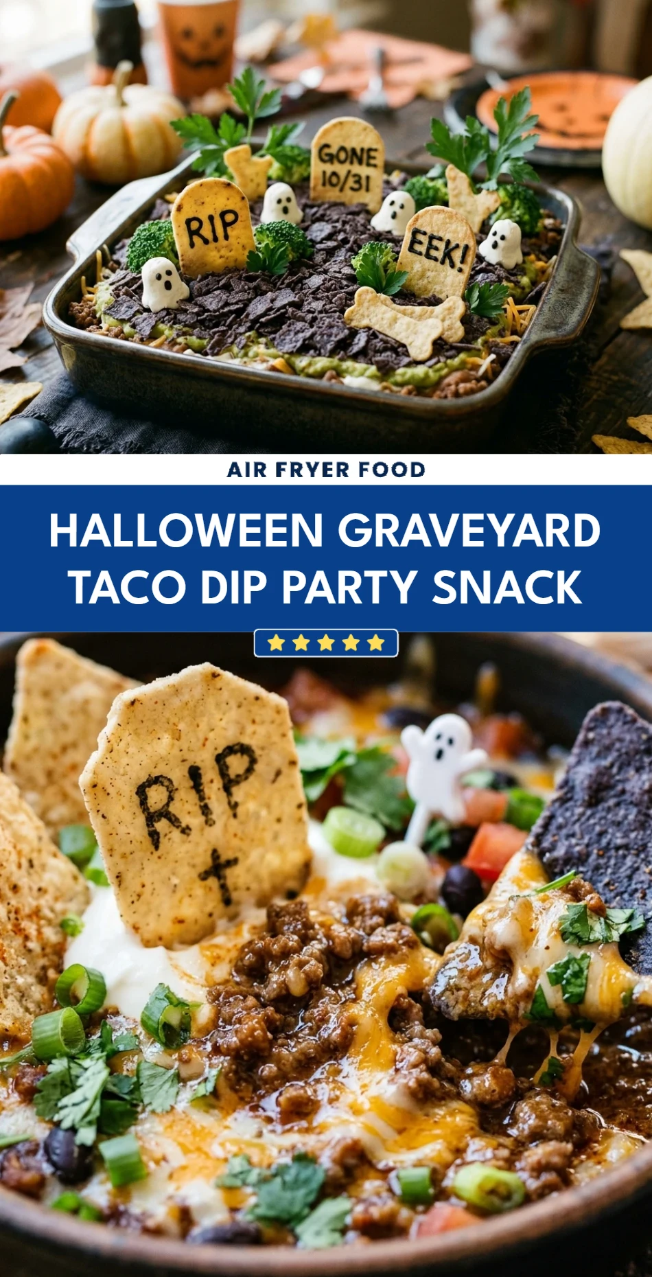 Halloween Graveyard Taco Dip Party Snack