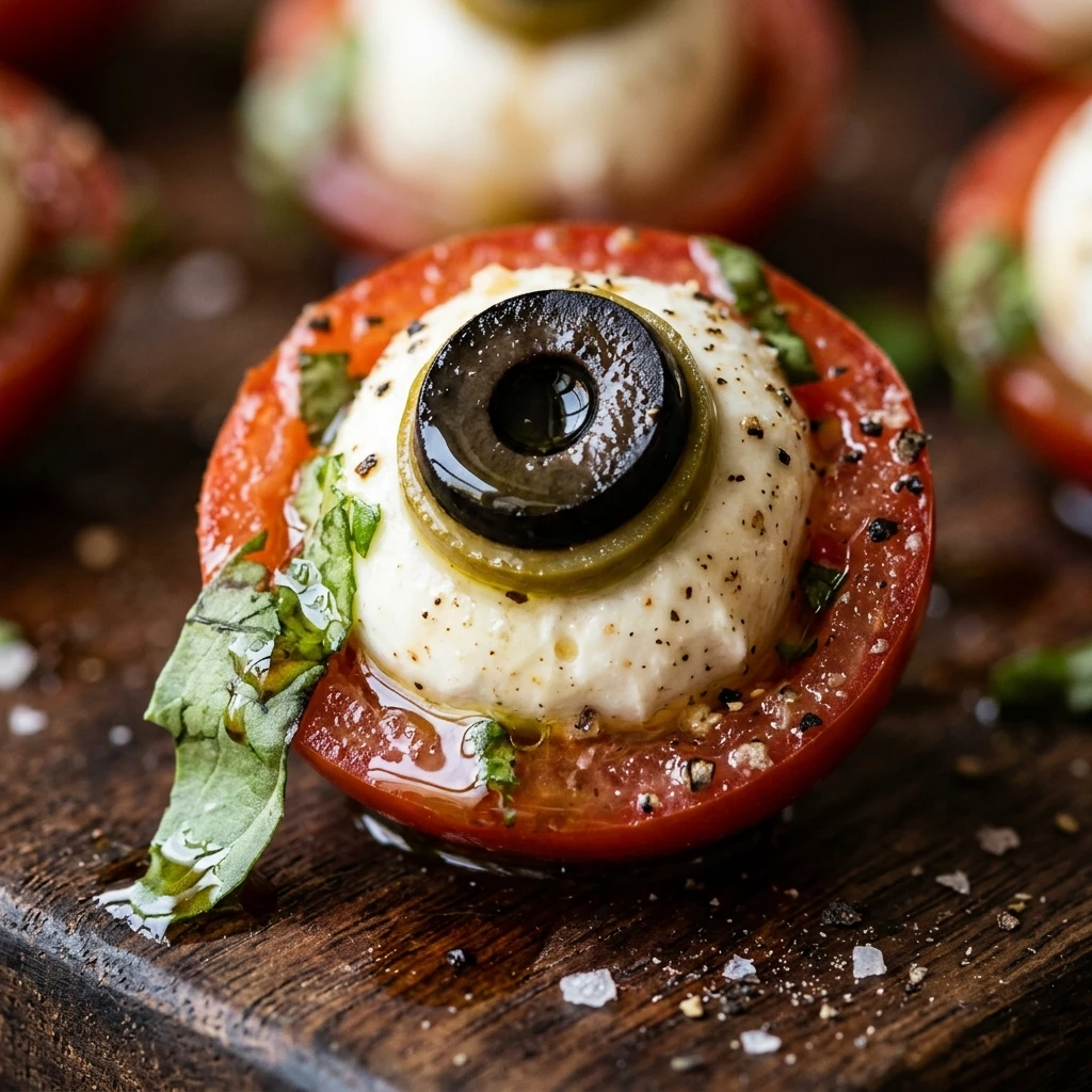 Halloween Monster Eyeball Caprese Bites Snack