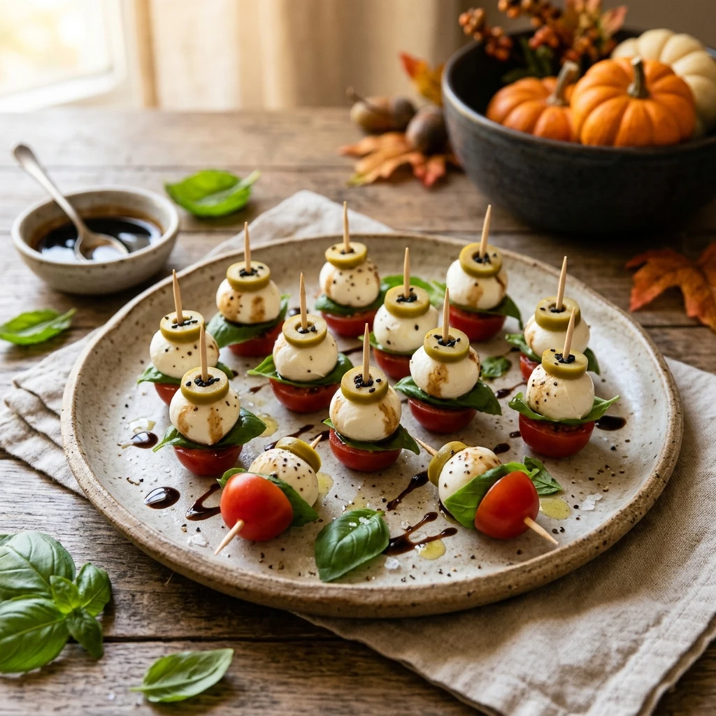 Halloween Monster Eyeball Caprese Bites Snack