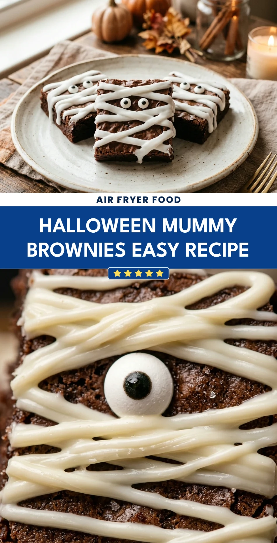 Halloween Mummy Brownies Easy Recipe
