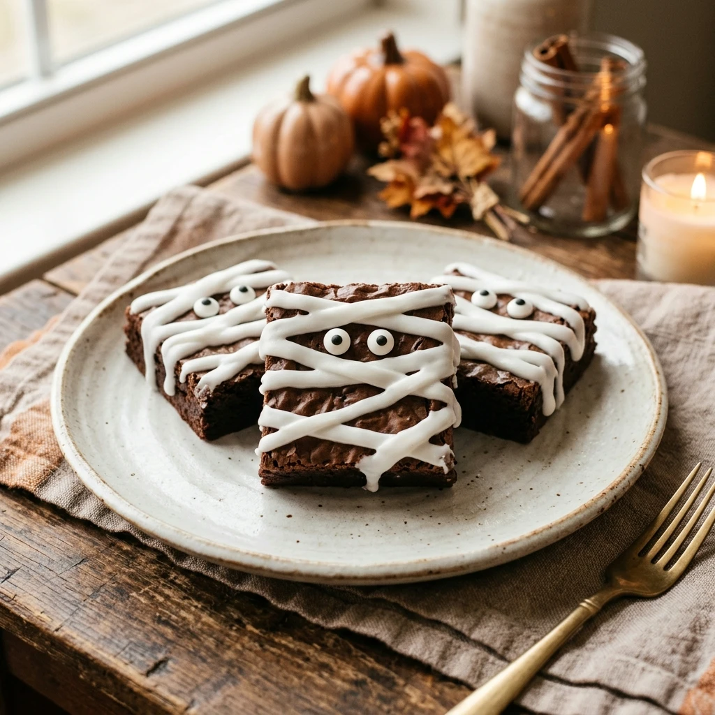 Halloween Mummy Brownies Easy Recipe