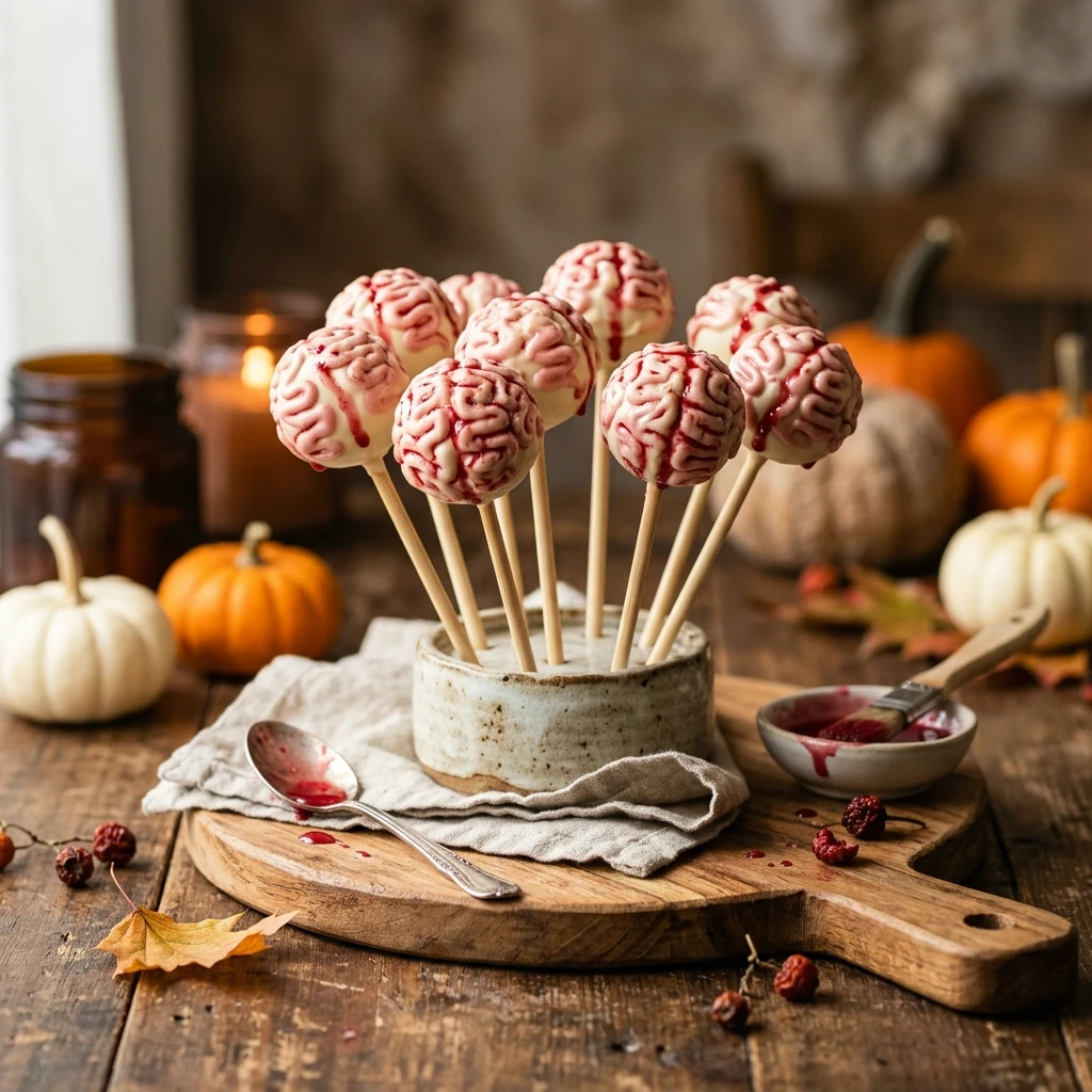 Halloween Zombie Brain Cake Pops Recipe