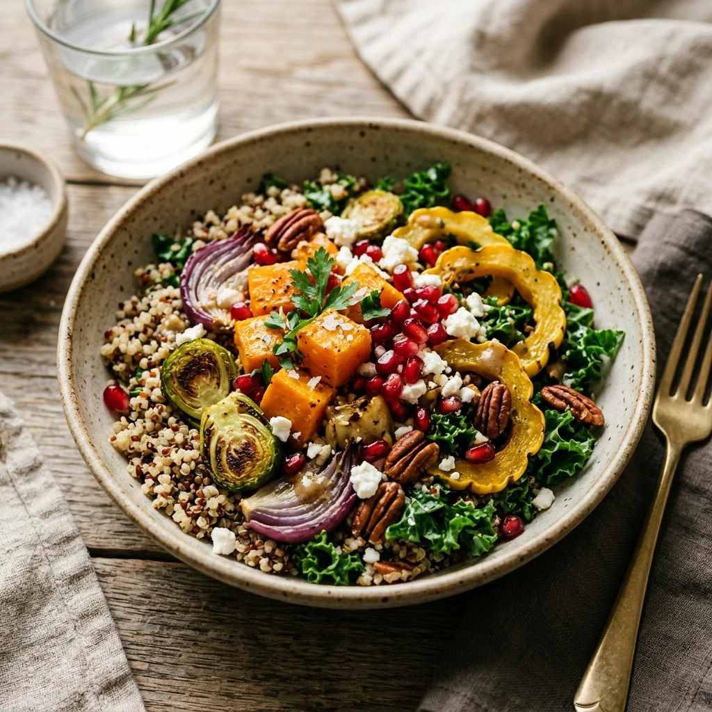 Harvest Quinoa Salad With Roasted Veggies