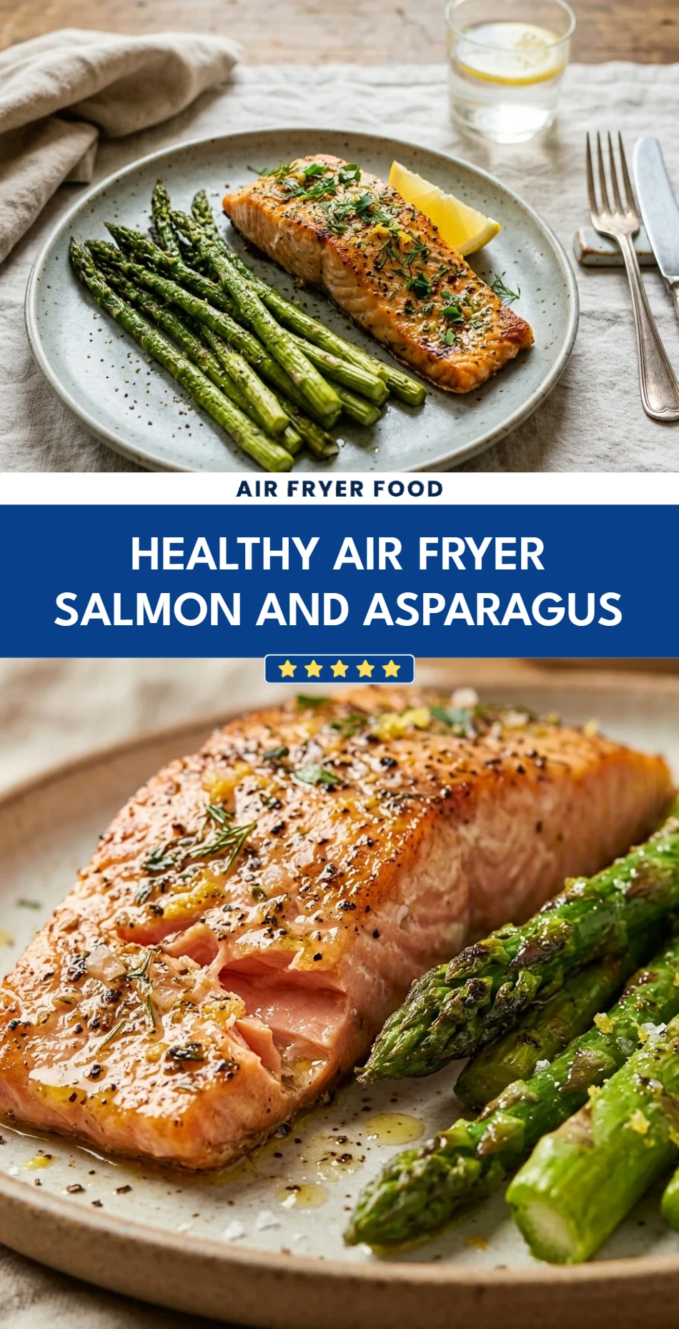 Healthy Air Fryer Salmon and Asparagus