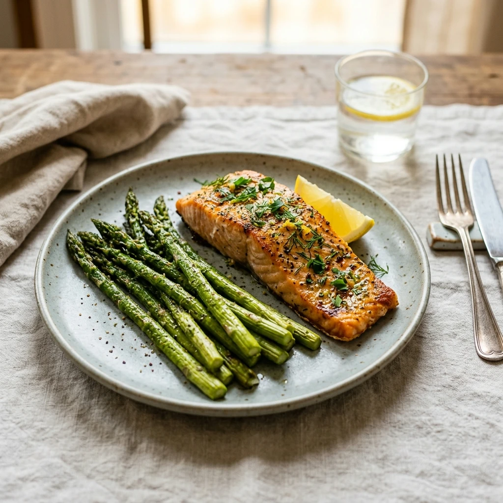 Healthy Air Fryer Salmon and Asparagus