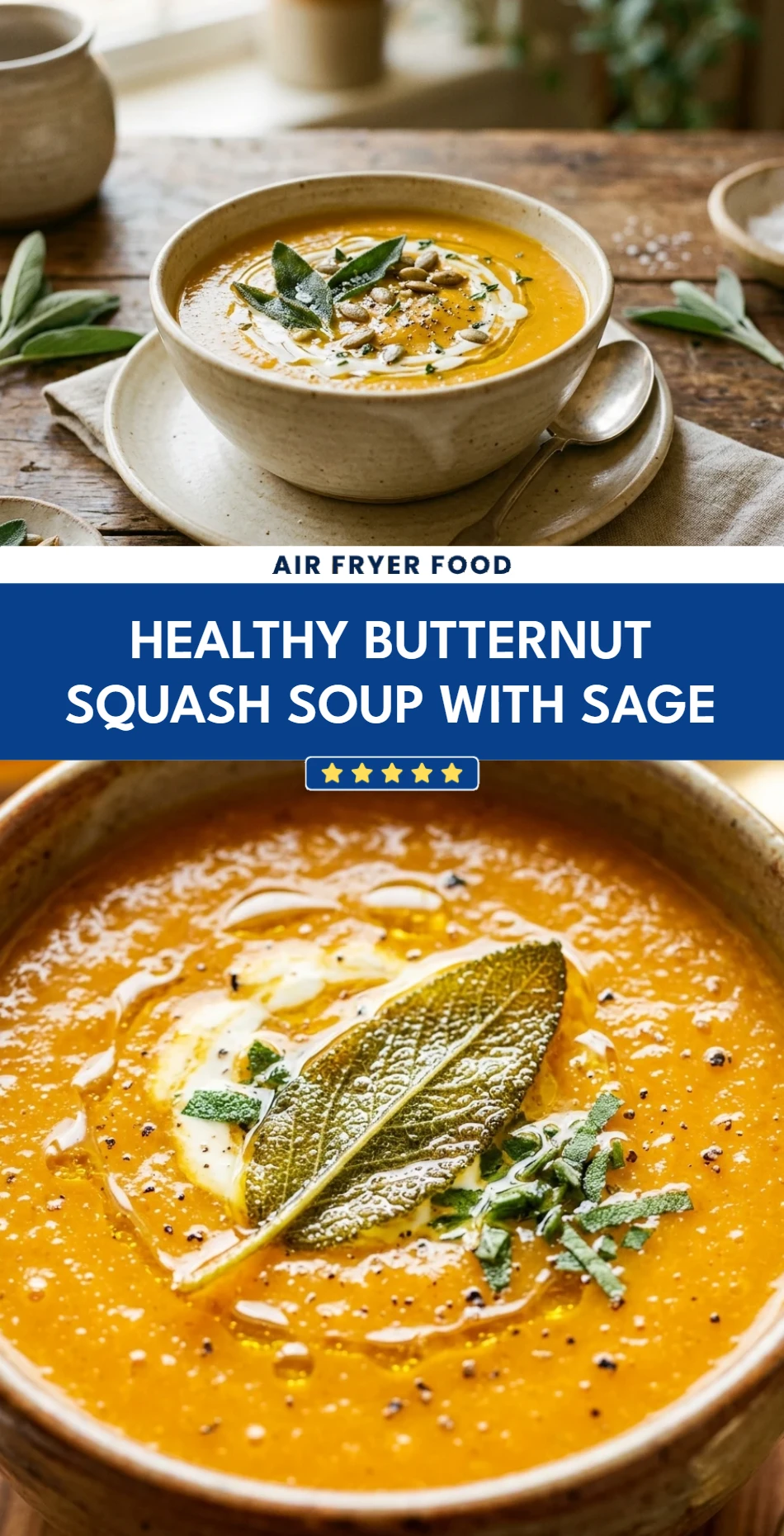 Healthy Butternut Squash Soup With Sage