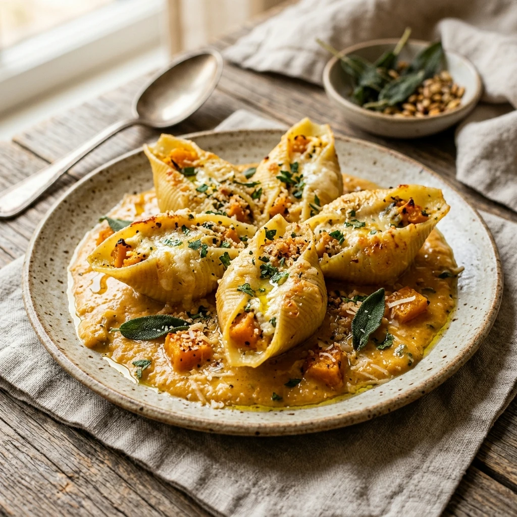 Healthy Butternut Squash Stuffed Shells With Sage