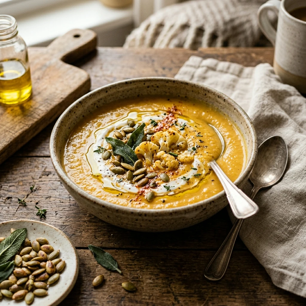 Healthy Cauliflower Pumpkin Soup Recipe