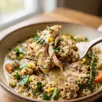 Healthy Crockpot Lemon Herb Chicken And Quinoa Dinner