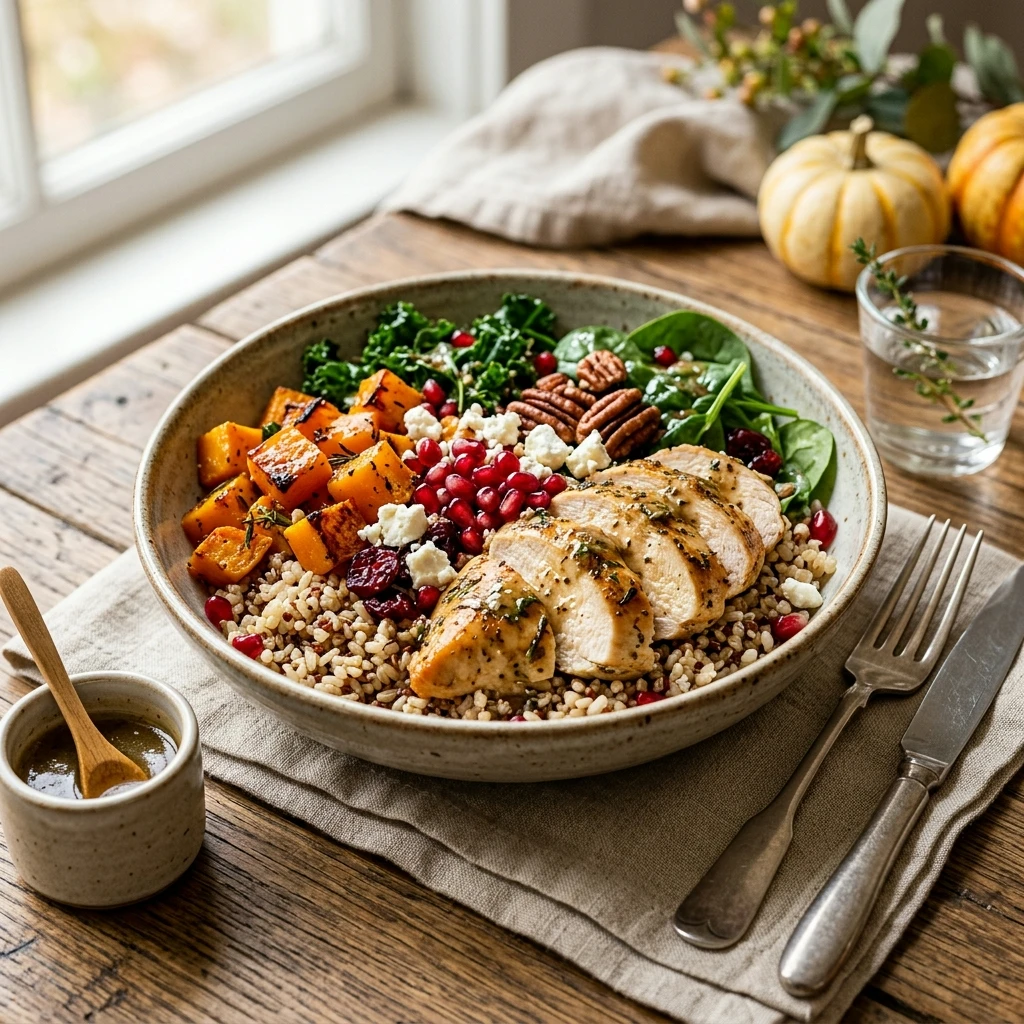 Healthy Fall Harvest Chicken And Butternut Bowl