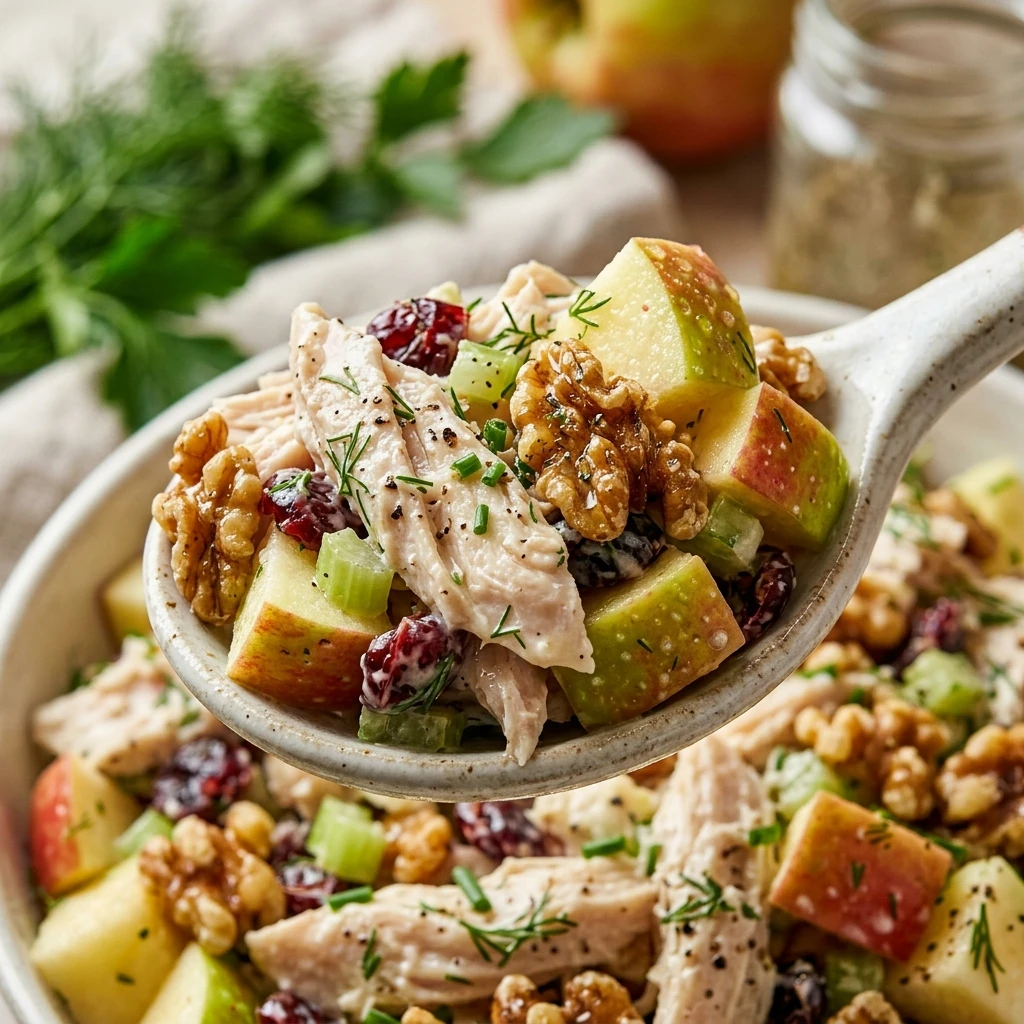 Healthy High Protein Apple Walnut Chicken Salad Recipe