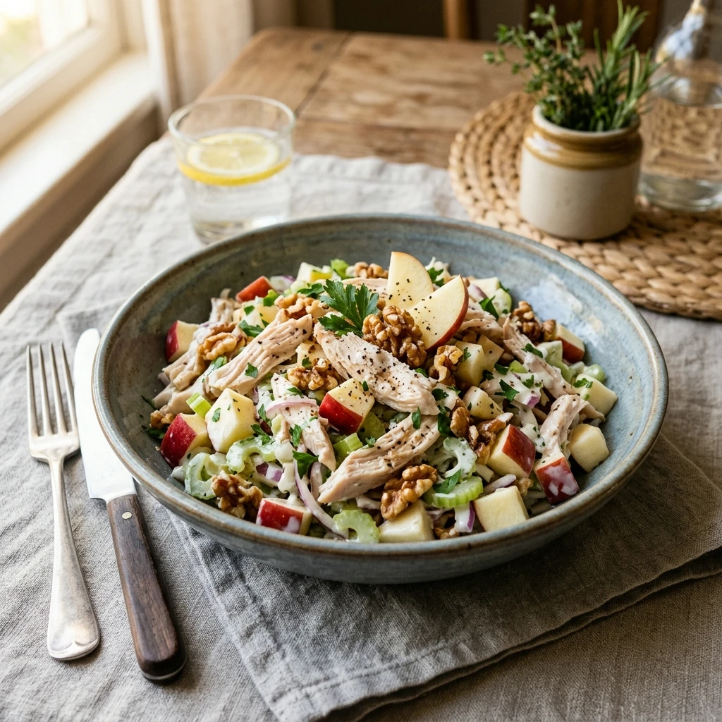 Healthy High Protein Apple Walnut Chicken Salad Recipe