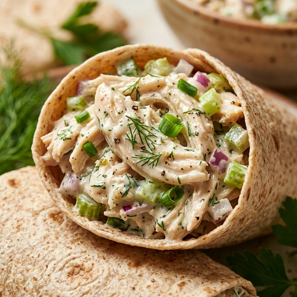 Healthy High Protein Greek Yogurt Chicken Salad Wraps