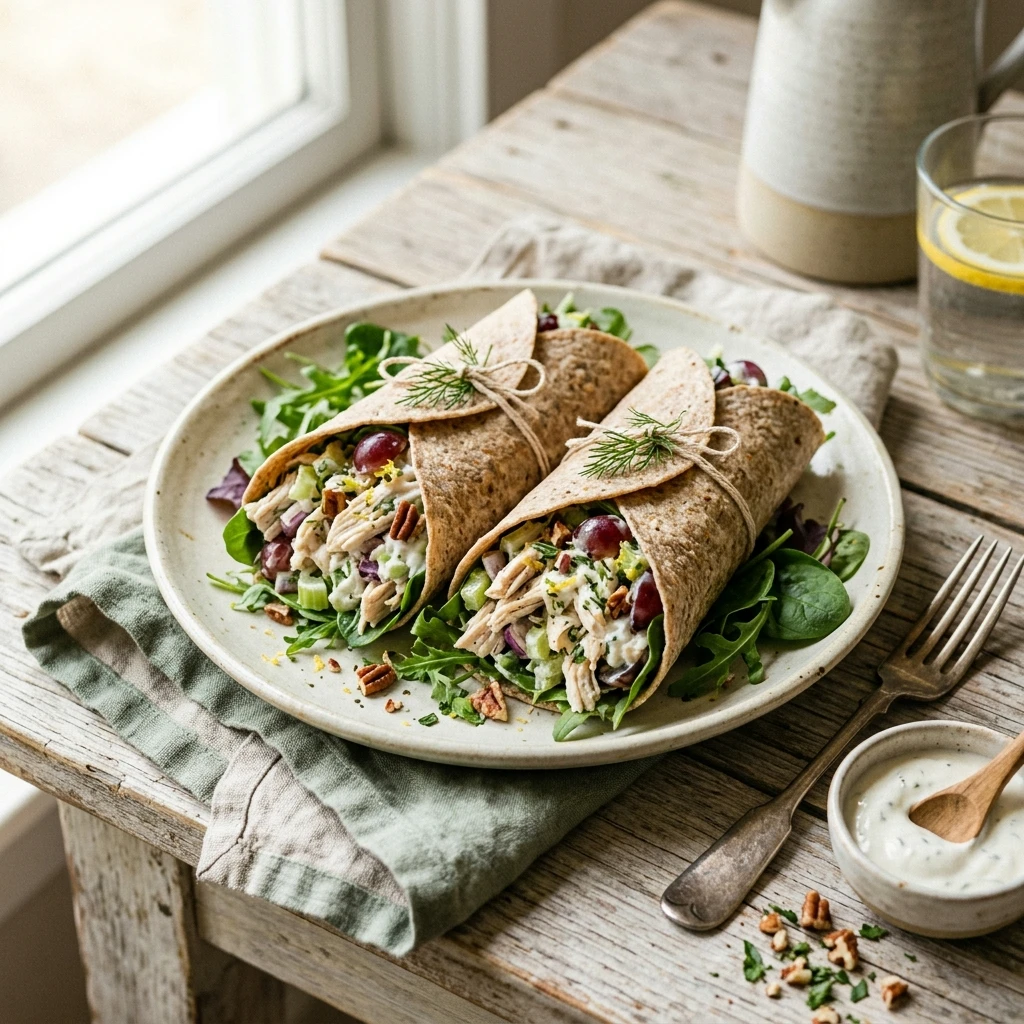 Healthy High Protein Greek Yogurt Chicken Salad Wraps