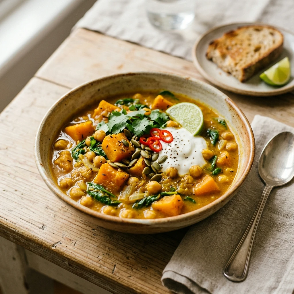 Healthy Pumpkin Chickpea Curry Recipe