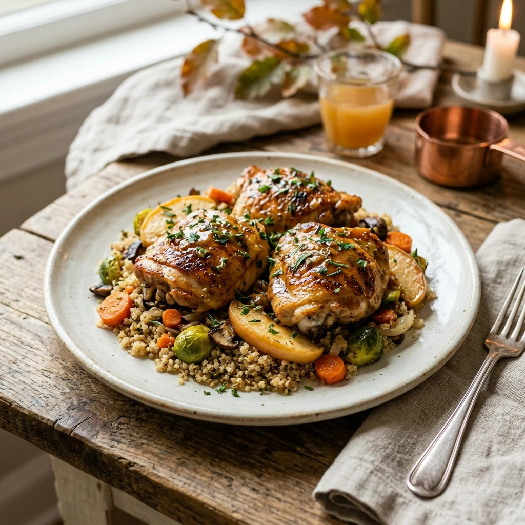 High Protein Apple Cider Chicken Thighs