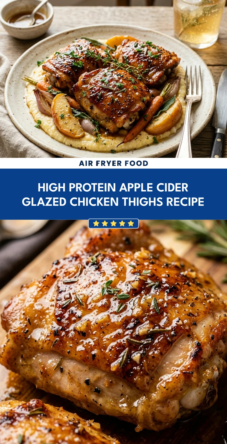 High Protein Apple Cider Glazed Chicken Thighs Recipe