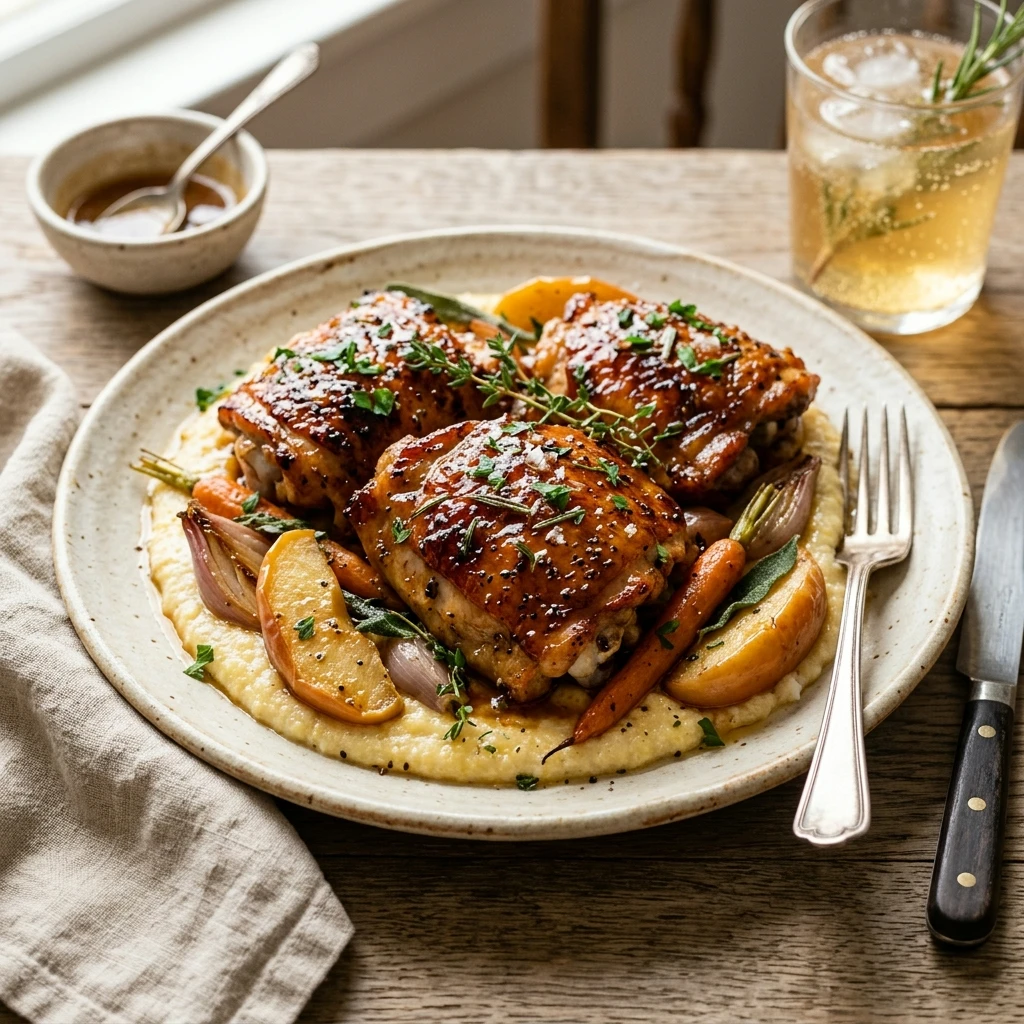High Protein Apple Cider Glazed Chicken Thighs Recipe