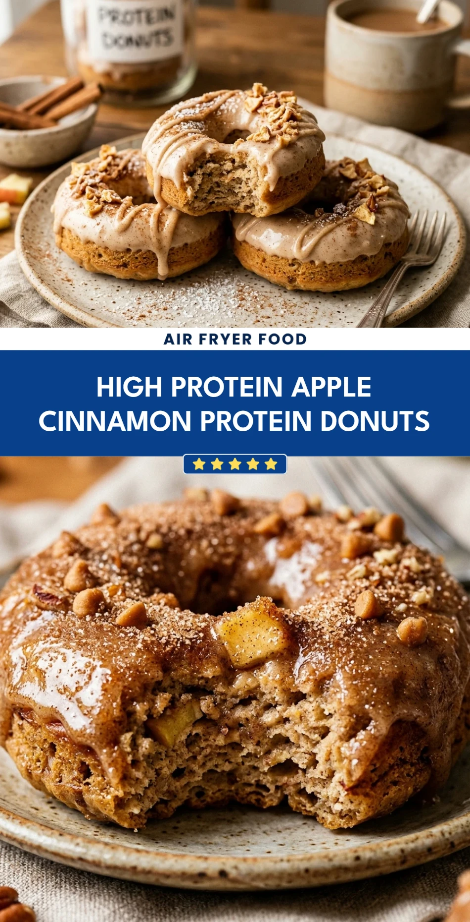 High Protein Apple Cinnamon Protein Donuts