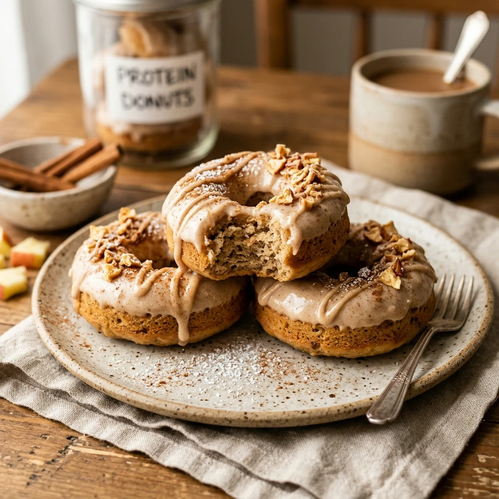 High Protein Apple Cinnamon Protein Donuts