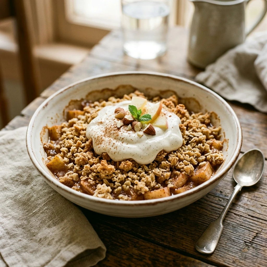 High Protein Apple Crumble With Vanilla Protein