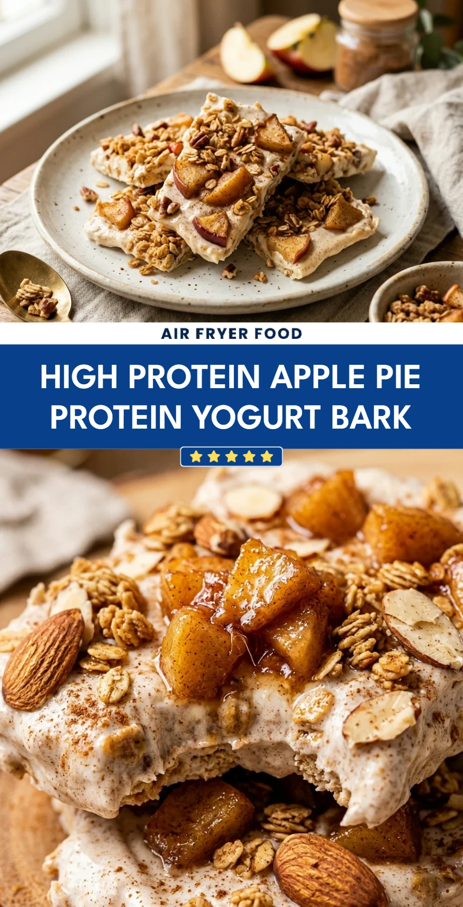 High Protein Apple Pie Protein Yogurt Bark