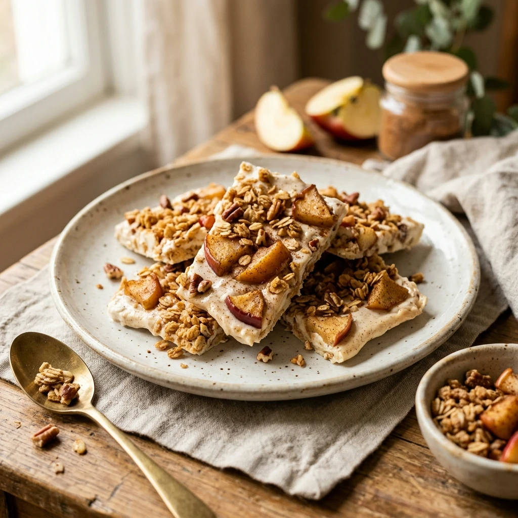 High Protein Apple Pie Protein Yogurt Bark