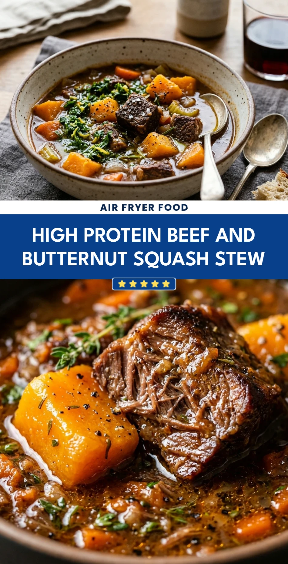 High Protein Beef And Butternut Squash Stew